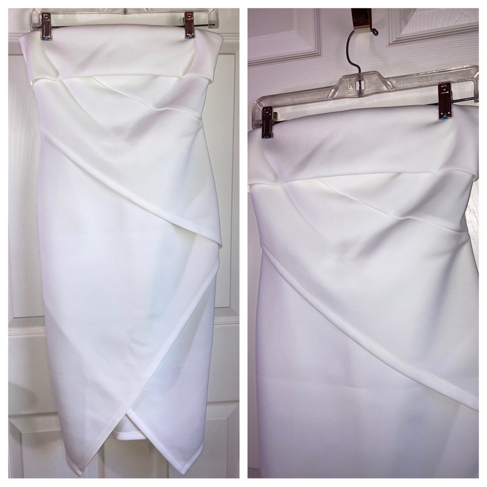 NWT ASOS Strapless Midi Formal Party Evening Dress White sz 6